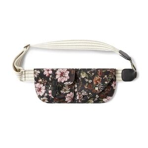 Floral Canvas Sling Bag in Black Floral Print